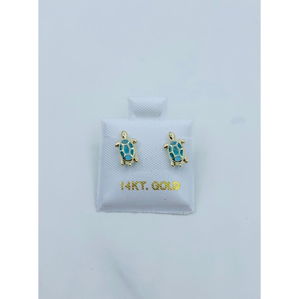 14k Solid Gold Earrings Turtle